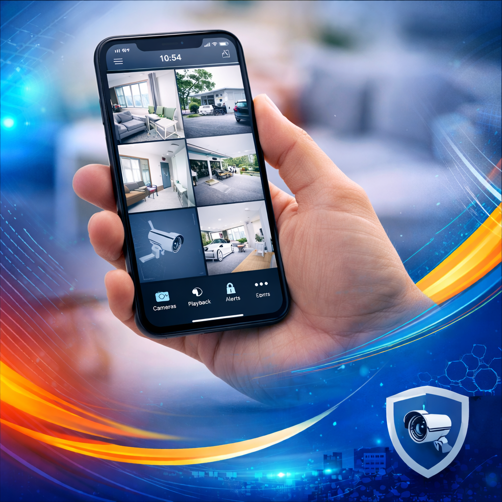 Acesso ao CFTV por aplicativo no celular e computador para monitoramento remoto