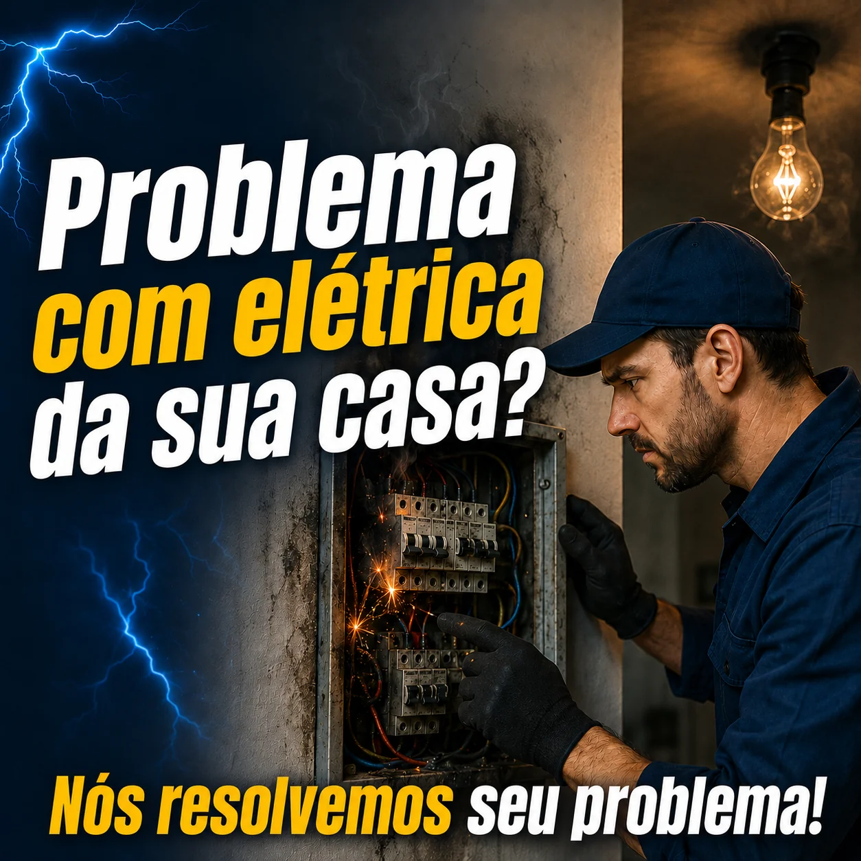 Eletricista em Balneário Camboriú realizando manutenção de quadros elétricos e resolvemos problemas de elétrica