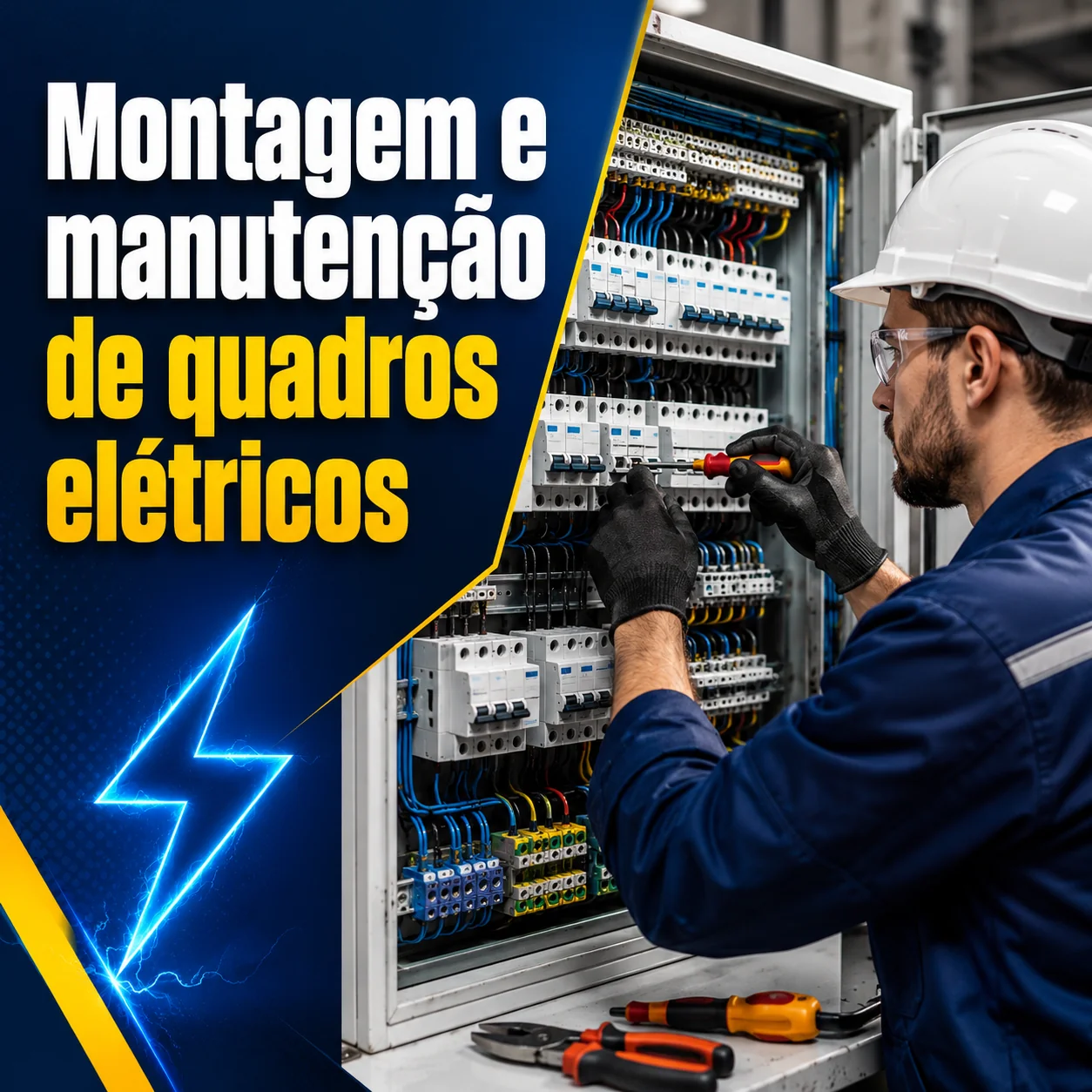 Eletricista em Balneário Camboriú realizando manutenção de quadros elétricos e troca de disjuntores