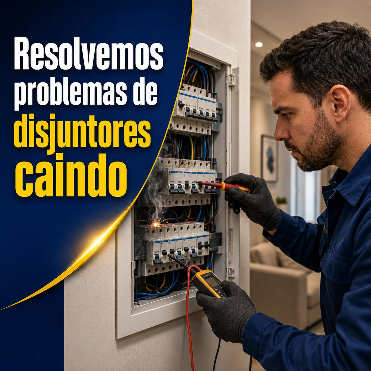 Correção de problemas elétricos causados por disjuntores, quadro elétrico antigo ou mau contato